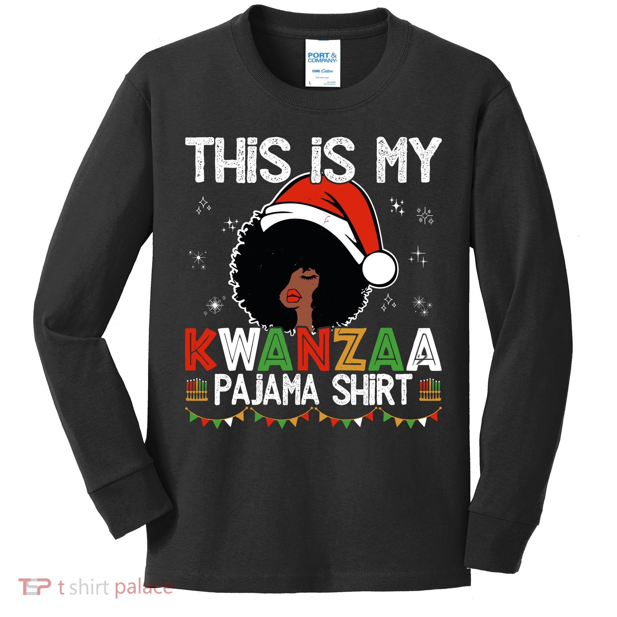 This Is My Kwanzaa Pajama Outfit Melanin African American Kids Long Sleeve Shirt