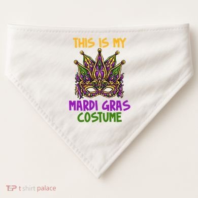 This Is My Mardi Gras Costume Festive USA-Made Doggie Bandana