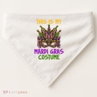 This Is My Mardi Gras Costume Festive USA-Made Doggie Bandana thumb 0