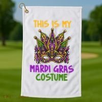 This Is My Mardi Gras Costume Festive Golf Towel thumb 1