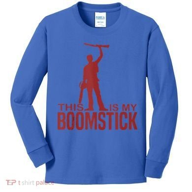 This Is My Boomstick Shotgun Chainsaw Dead Evil Halloween Gift Kids Long Sleeve Shirt
