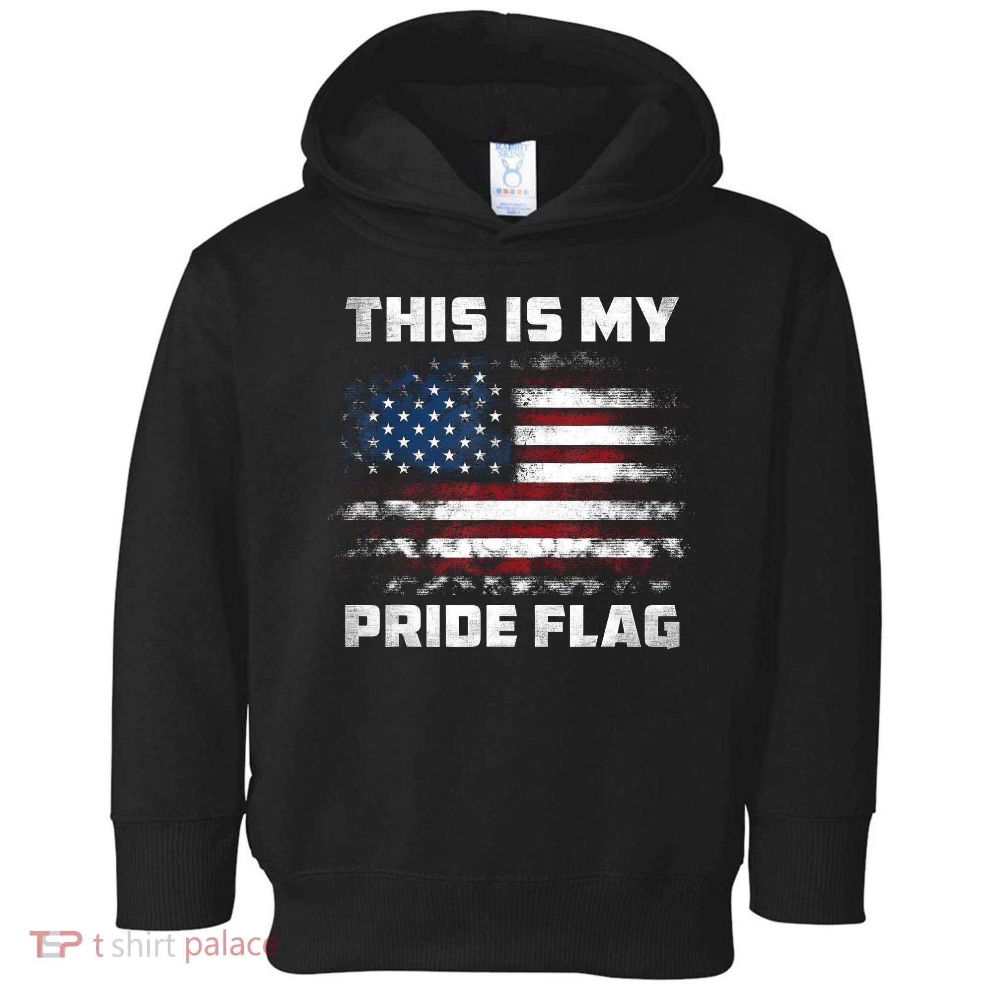 This Is My Pride Flag USA American 4th Of July Patriotic Toddler Hoodie