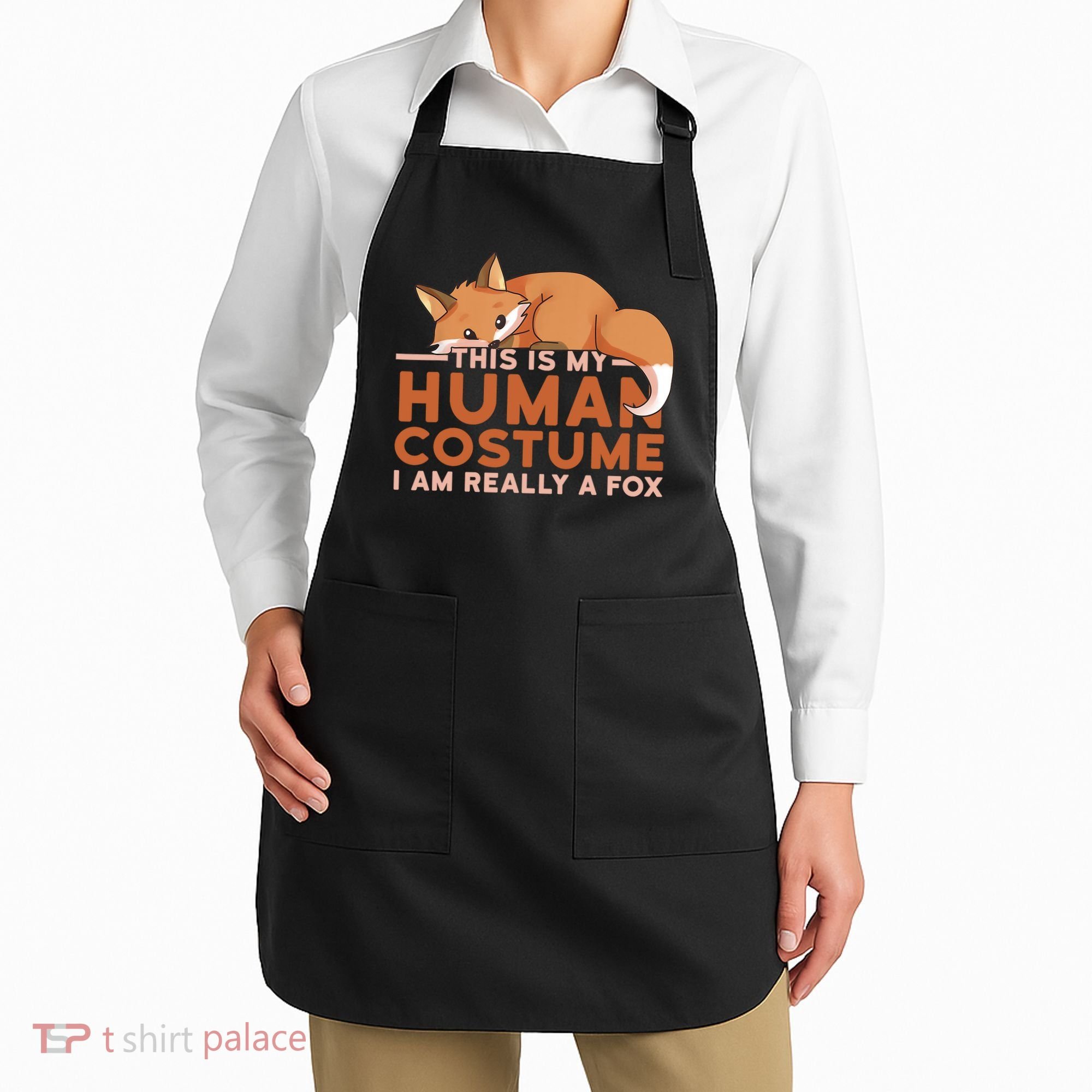 This Is My Human Costume IM Really A Fox Halloween Funny Apron