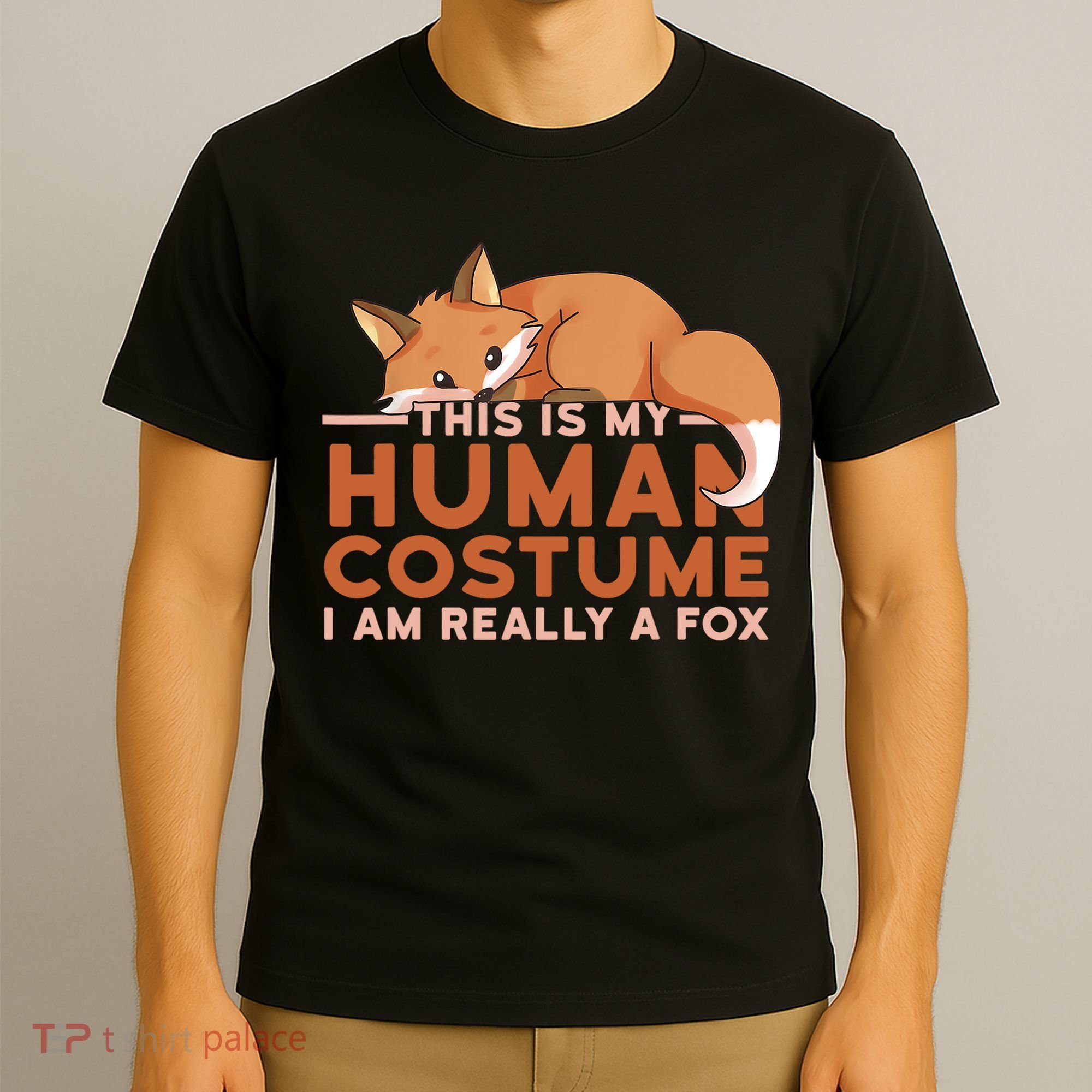 This Is My Human Costume IM Really A Fox Halloween Funny T-Shirt