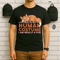 This Is My Human Costume IM Really A Fox Halloween Funny T-Shirt thumb 6