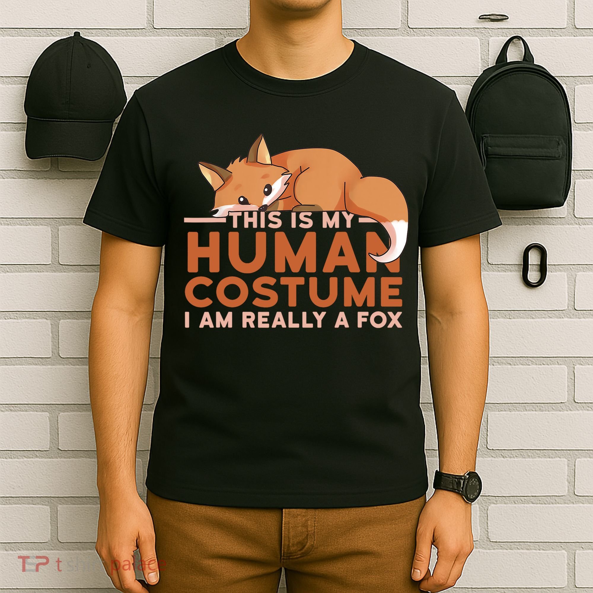 This Is My Human Costume IM Really A Fox Halloween Funny T-Shirt