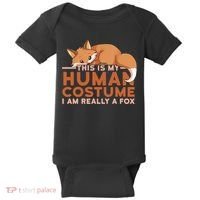This Is My Human Costume IM Really A Fox Halloween Funny Baby Bodysuit thumb 0