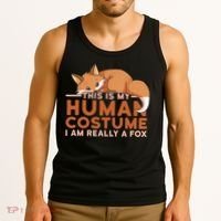 This Is My Human Costume IM Really A Fox Halloween Funny Tank Top thumb 3