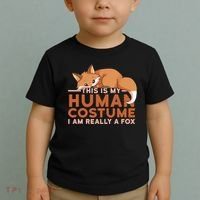 This Is My Human Costume IM Really A Fox Halloween Funny Toddler T-Shirt thumb 2