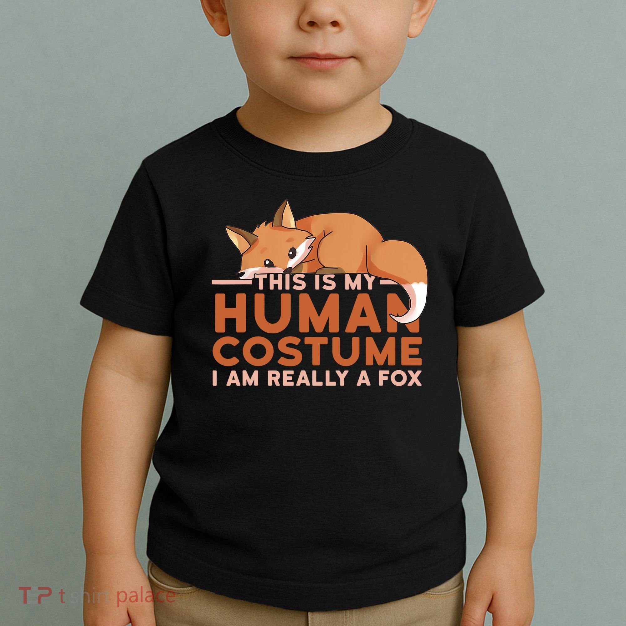 This Is My Human Costume IM Really A Fox Halloween Funny Toddler T-Shirt