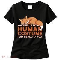This Is My Human Costume IM Really A Fox Halloween Funny Women's T-Shirt thumb 0