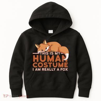 This Is My Human Costume IM Really A Fox Halloween Funny Kids Hoodie