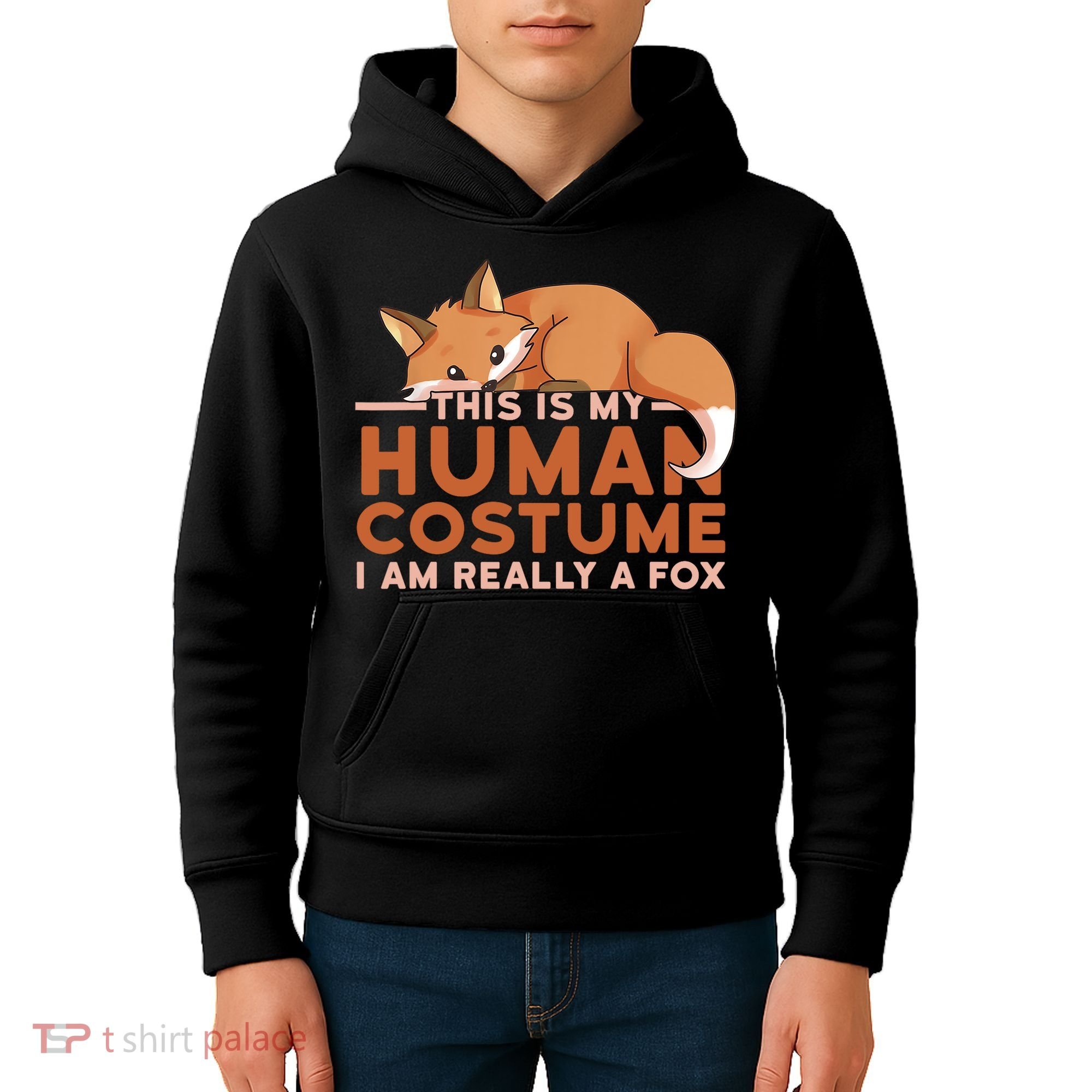 This Is My Human Costume IM Really A Fox Halloween Funny Kids Hoodie