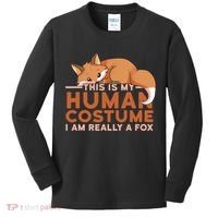 This Is My Human Costume IM Really A Fox Halloween Funny Kids Long Sleeve Shirt thumb 0