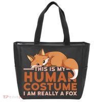 This Is My Human Costume IM Really A Fox Halloween Funny Tote Bag thumb 0