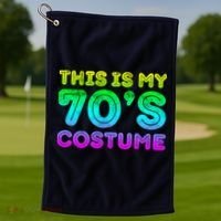 This Is My 70s Costume, 1970s Party Golf Towel thumb 1