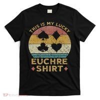 This Is My Lucky Euchre Vintage Euchre Card Game T-Shirt thumb 0