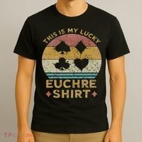 This Is My Lucky Euchre Vintage Euchre Card Game T-Shirt thumb 3