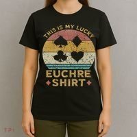 This Is My Lucky Euchre Vintage Euchre Card Game T-Shirt thumb 4
