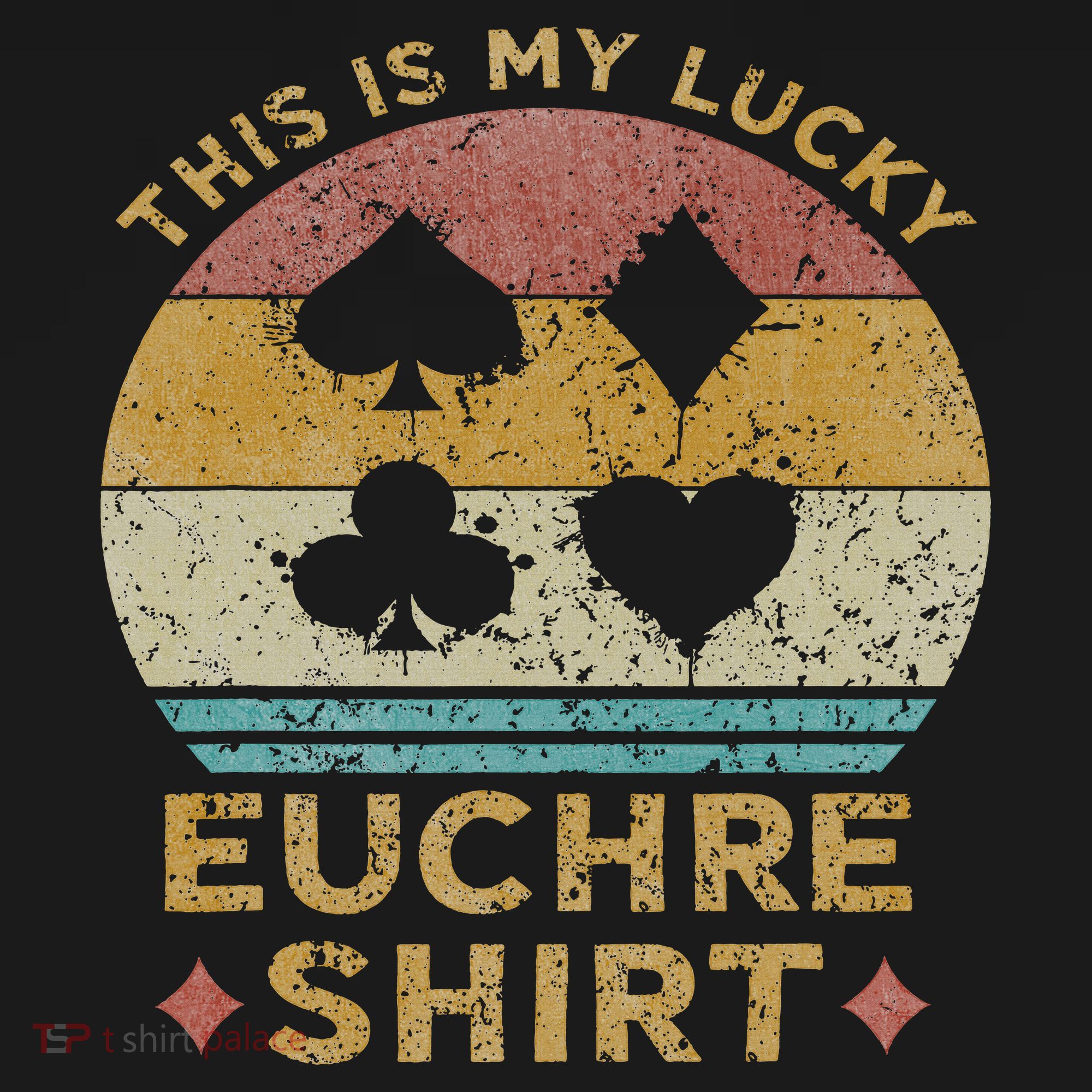 This Is My Lucky Euchre Vintage Euchre Card Game T-Shirt