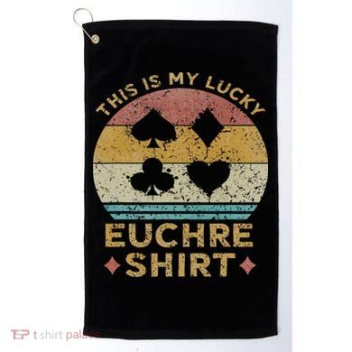 This Is My Lucky Euchre Vintage Euchre Card Game Golf Towel