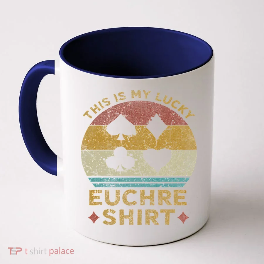 This Is My Lucky Euchre Vintage Euchre Card Game Coffee Mug