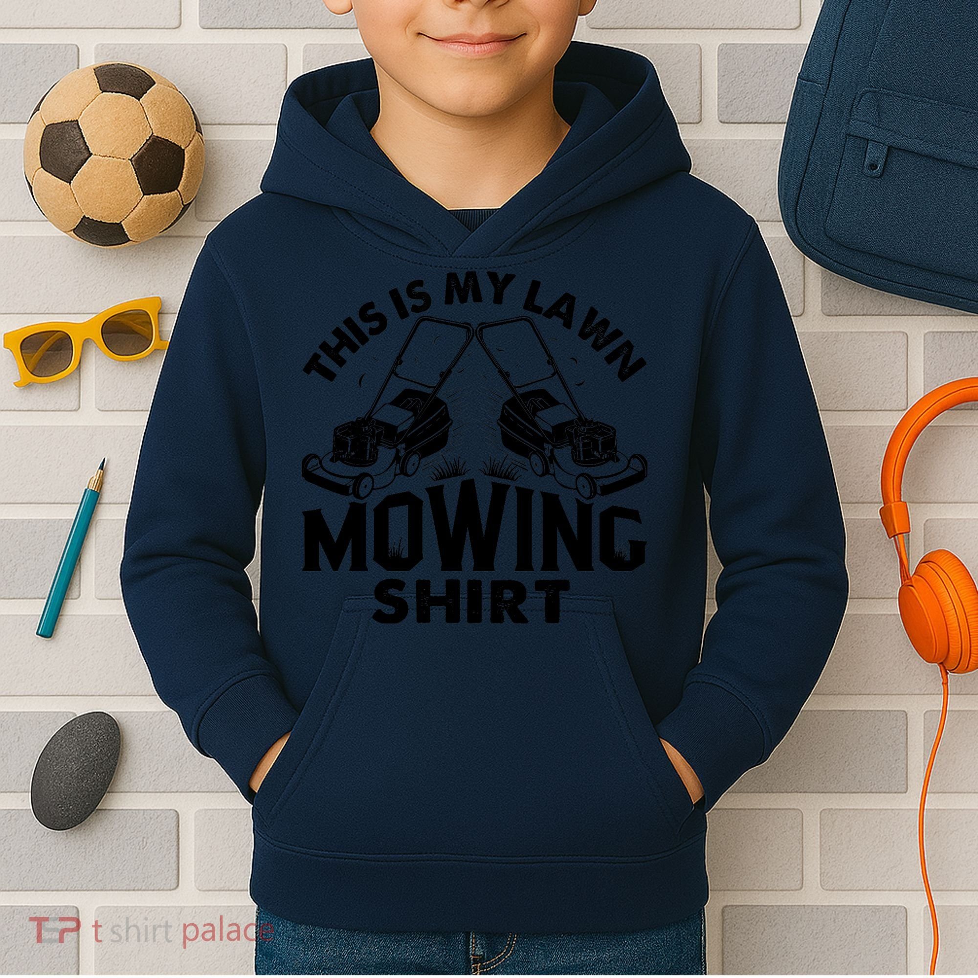 This Is My Lawn Mowing Funny Mower Gift Kids Hoodie