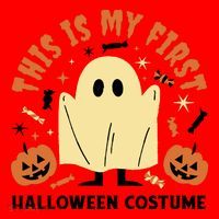 This Is My First Halloween Costume Cute Ghost Santa Hat thumb 1