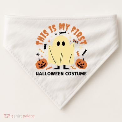 This Is My First Halloween Costume Cute Ghost USA-Made Doggie Bandana