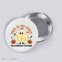 This Is My First Halloween Costume Cute Ghost Button thumb 0