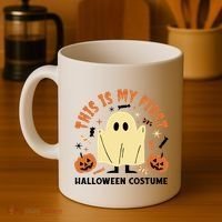 This Is My First Halloween Costume Cute Ghost Coffee Mug thumb 4