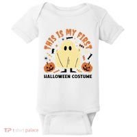 This Is My First Halloween Costume Cute Ghost Baby Bodysuit thumb 0