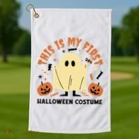 This Is My First Halloween Costume Cute Ghost Golf Towel thumb 1