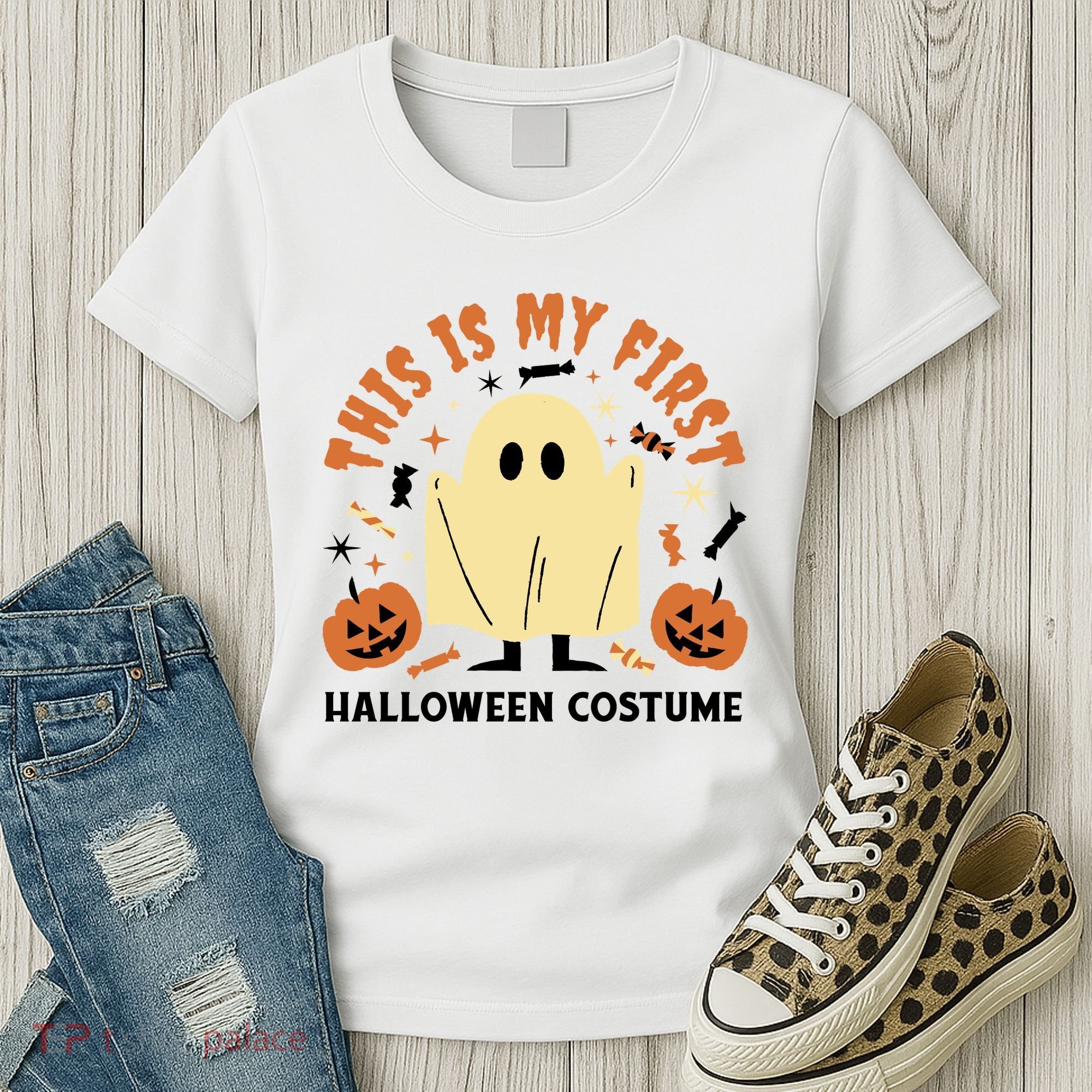 This Is My First Halloween Costume Cute Ghost Women's T-Shirt