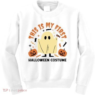 This Is My First Halloween Costume Cute Ghost Kids Sweatshirt