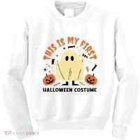 This Is My First Halloween Costume Cute Ghost Kids Sweatshirt thumb 0