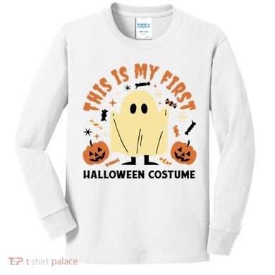 This Is My First Halloween Costume Cute Ghost Kids Long Sleeve Shirt