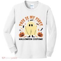 This Is My First Halloween Costume Cute Ghost Kids Long Sleeve Shirt thumb 0