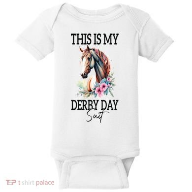 This Is My Derby Day Suit Horse Racing Baby Bodysuit