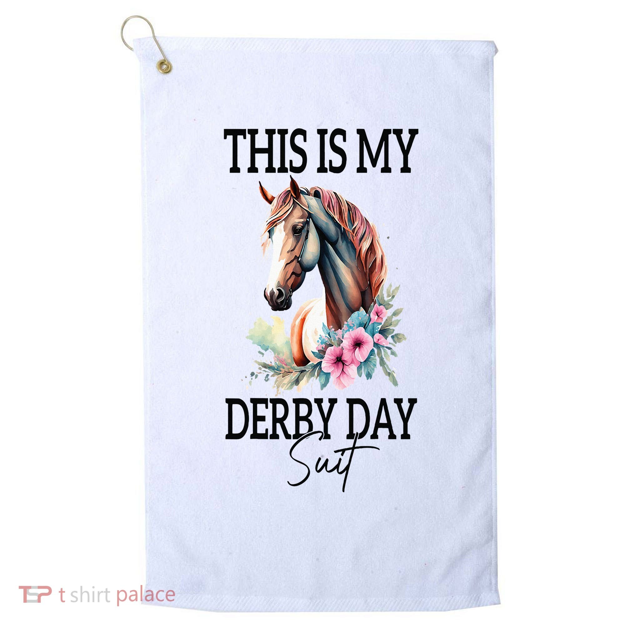 This Is My Derby Day Suit Horse Racing Golf Towel