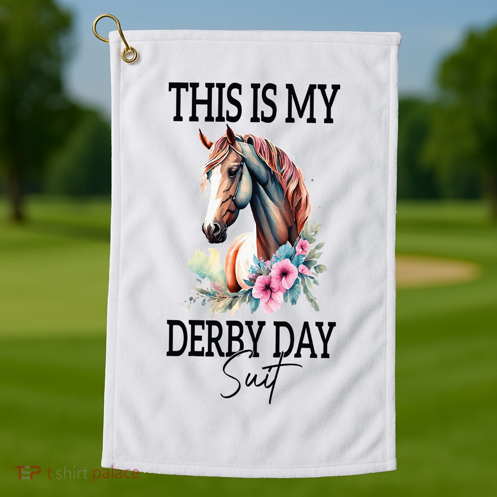 This Is My Derby Day Suit Horse Racing Golf Towel