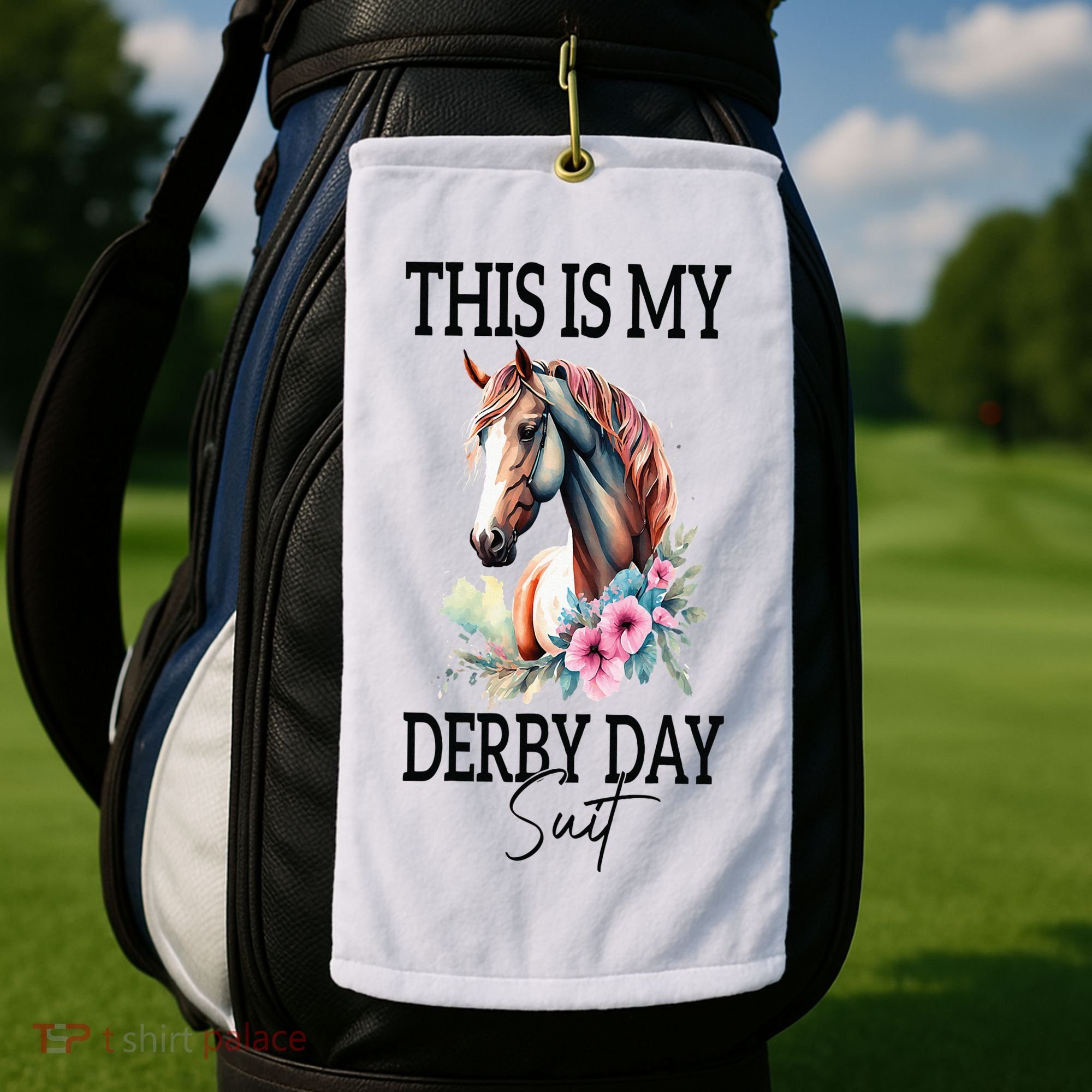 This Is My Derby Day Suit Horse Racing Golf Towel