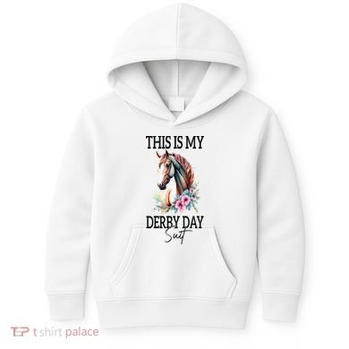This Is My Derby Day Suit Horse Racing Kids Hoodie