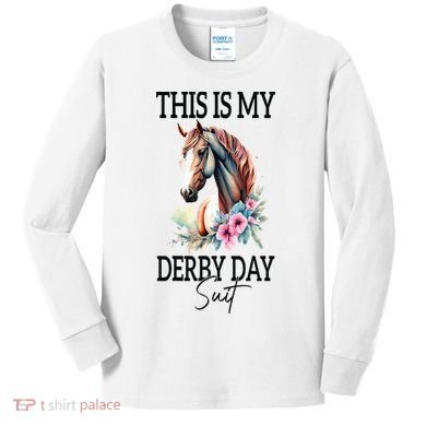 This Is My Derby Day Suit Horse Racing Kids Long Sleeve Shirt