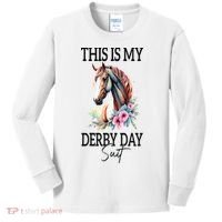 This Is My Derby Day Suit Horse Racing Kids Long Sleeve Shirt thumb 0