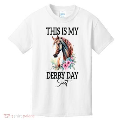 This Is My Derby Day Suit Horse Racing Kids T-Shirt