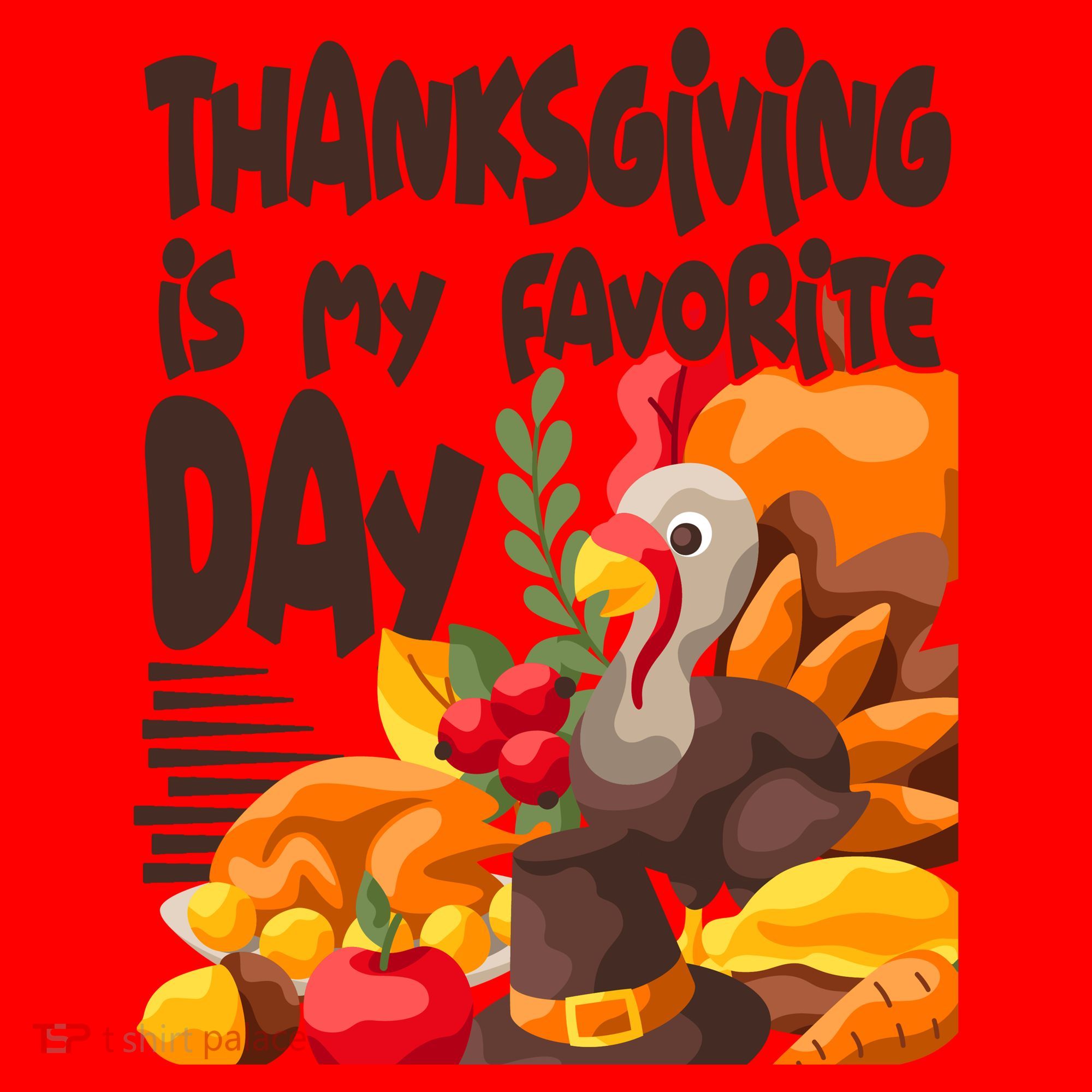 Thanksgiving Is My Favorite Day Turkey Santa Hat
