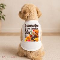 Thanksgiving Is My Favorite Day Turkey Doggie Tank thumb 2