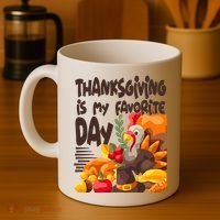 Thanksgiving Is My Favorite Day Turkey Coffee Mug thumb 4