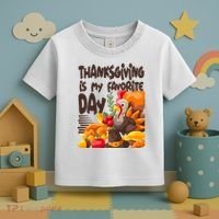 Thanksgiving Is My Favorite Day Turkey Toddler T-Shirt thumb 3